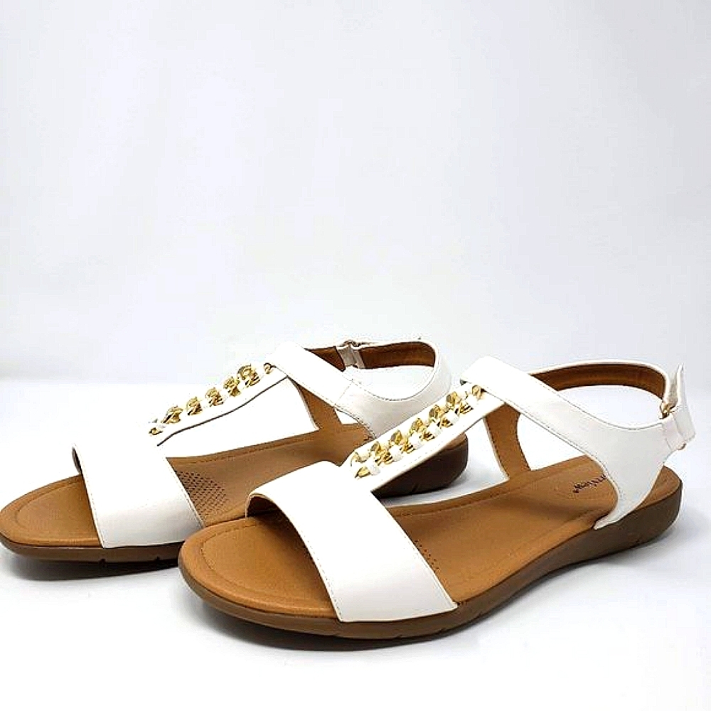 Comfortview Dahlia White Sandals